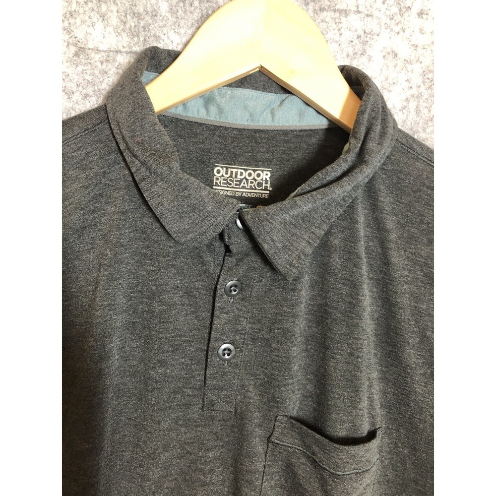 Outdoor Research Polo Shirt Men Black Medium Classic Hiking Fishing Camping